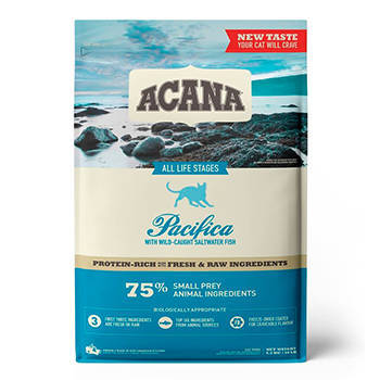 Acana Pacifica cat, con 75% de arenque fresco, lenguado, bacalao etc