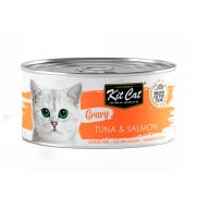 Kit cat comida húmeda en salsa para gato con atún y salmón. 