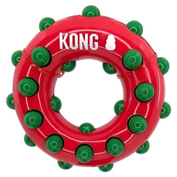 🎄 Kong holiday dotz ring, juguete para perros
