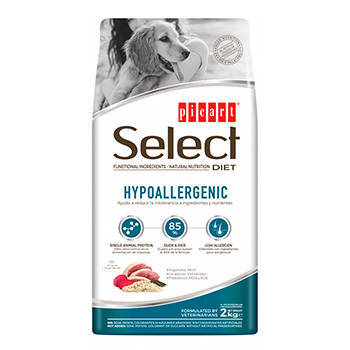 Select veterinary diets hypoallergenic duck and rice