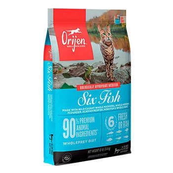 Orijen 6 fish cat, pienso para gatos con 6 tipos de pescados